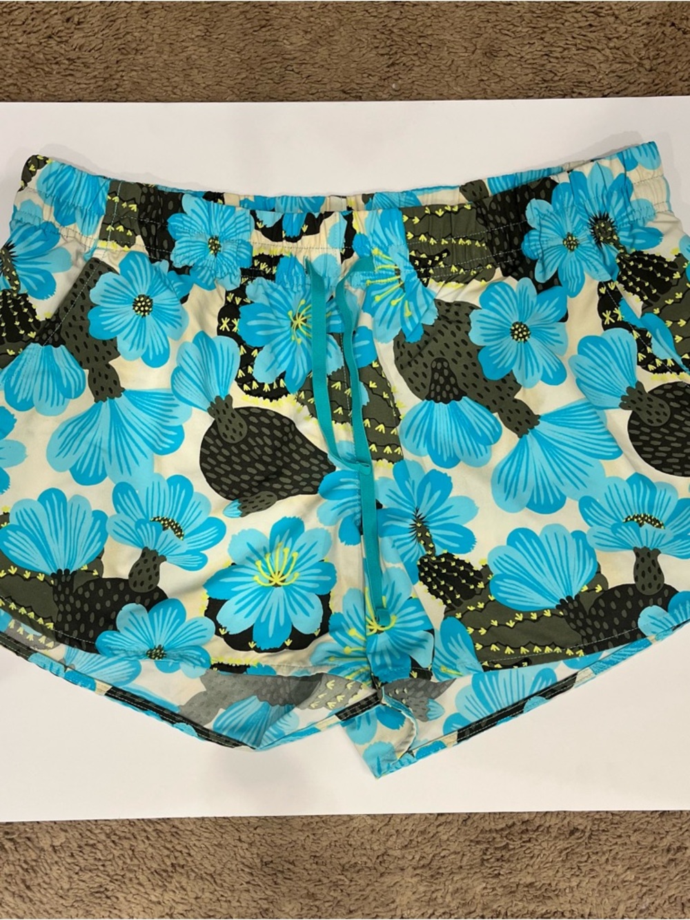 The North Face Women's Turquoise Floral Athletic Shorts